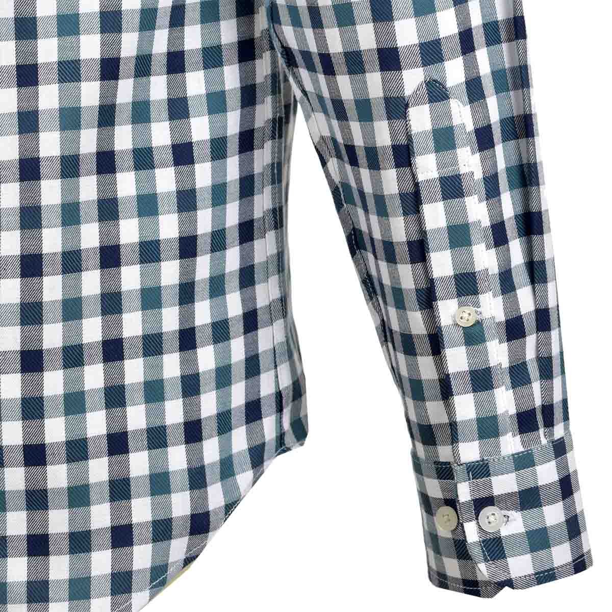 Camisa Manga Larga Casual Cuadros Verde Carlo Corinto