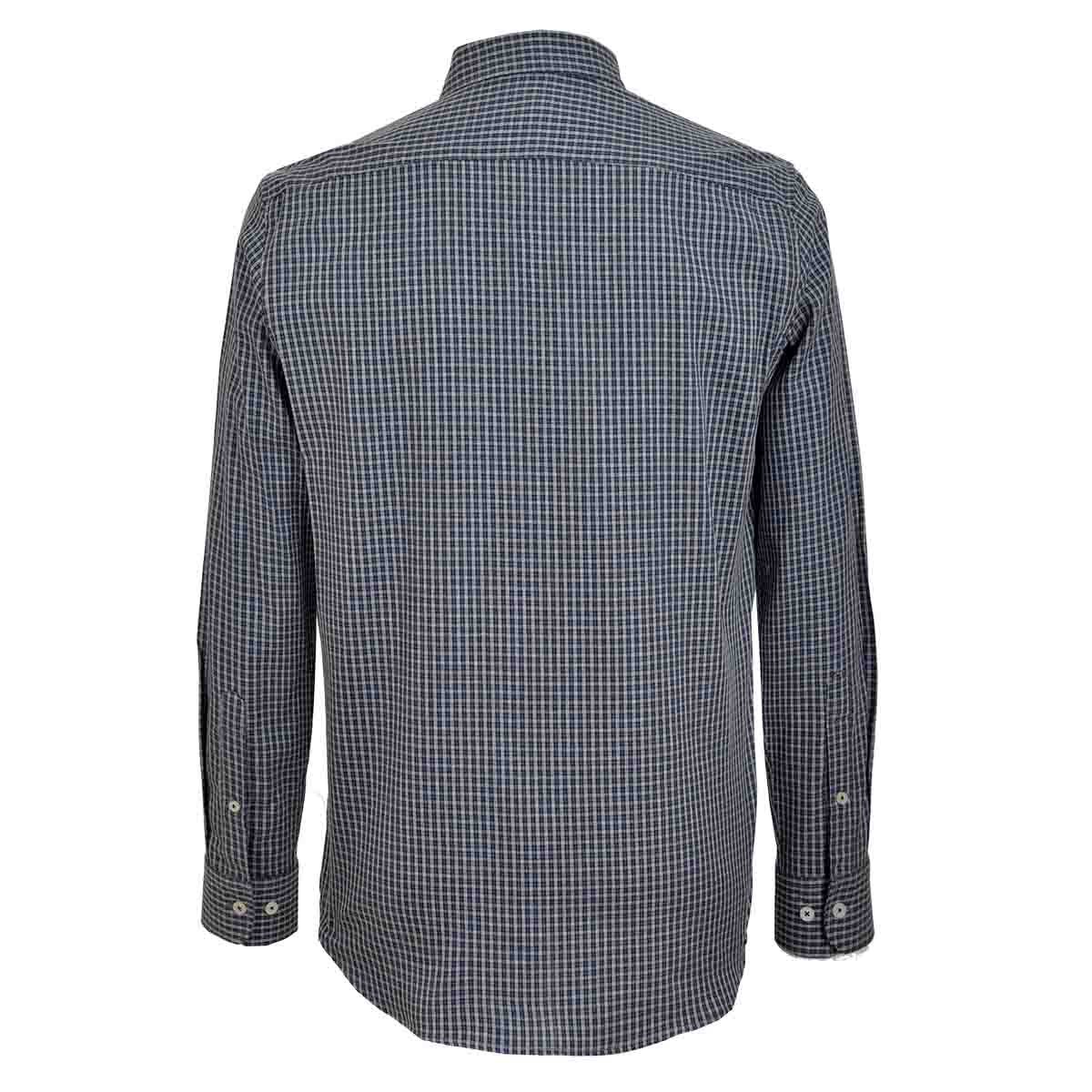 Camisa Manga Larga Casual Cuadros Azul Carlo Corinto