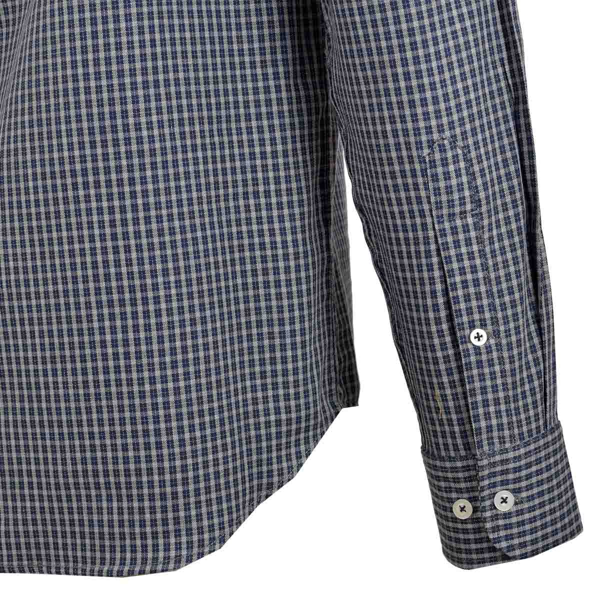 Camisa Manga Larga Casual Cuadros Azul Carlo Corinto