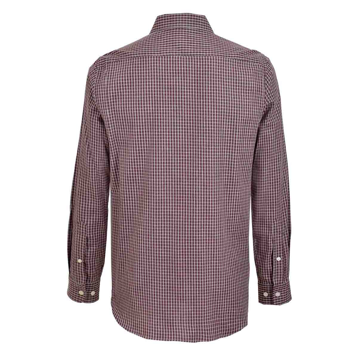 Camisa Manga Larga Casual Cuadros Gris Carlo Corinto para Caballero