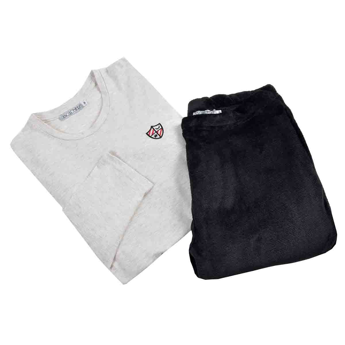 Pijama Chifón Flannel con Pantufla Isotoner