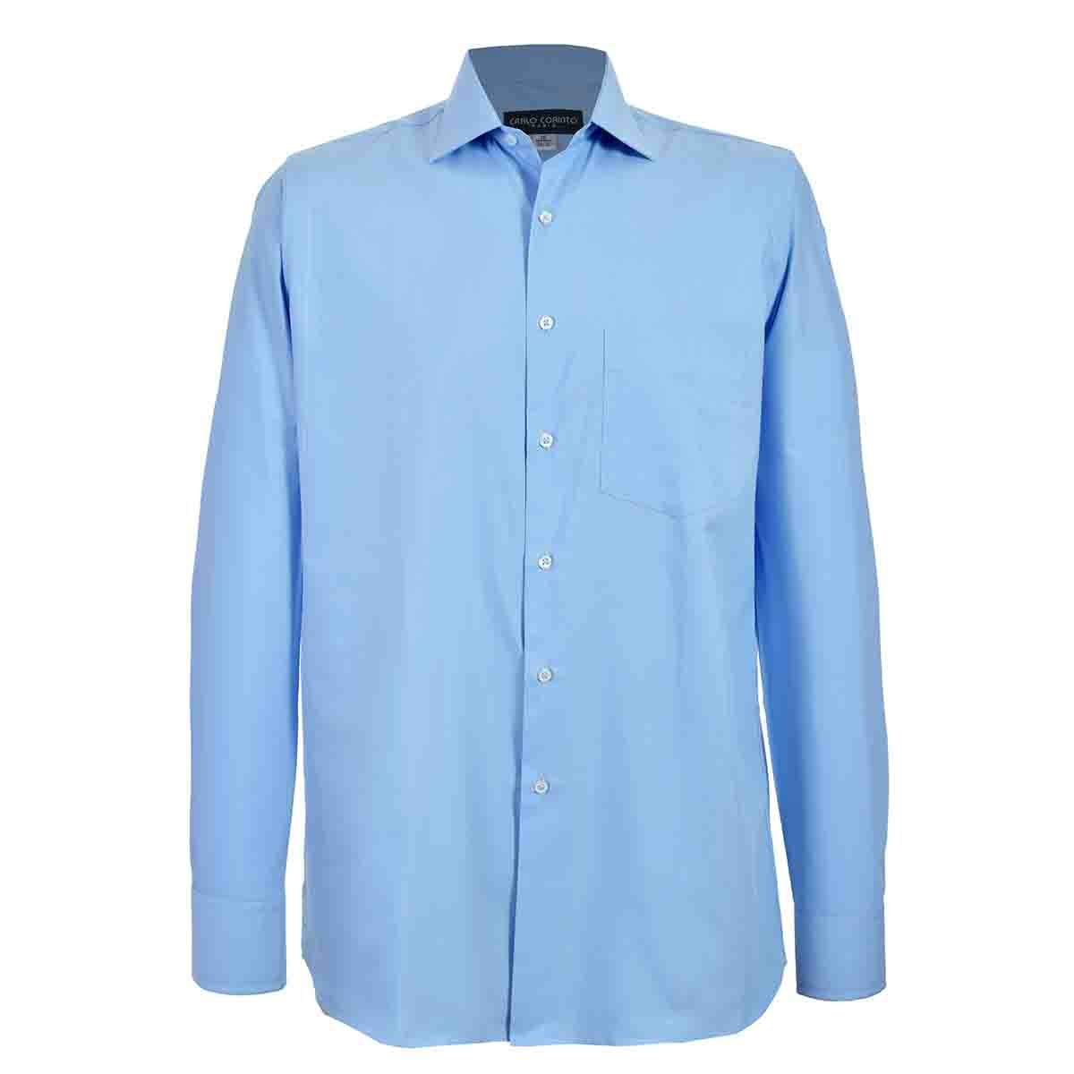 Camisa de Vestir Tradicional Azul Secf 08 Carlo Corinto