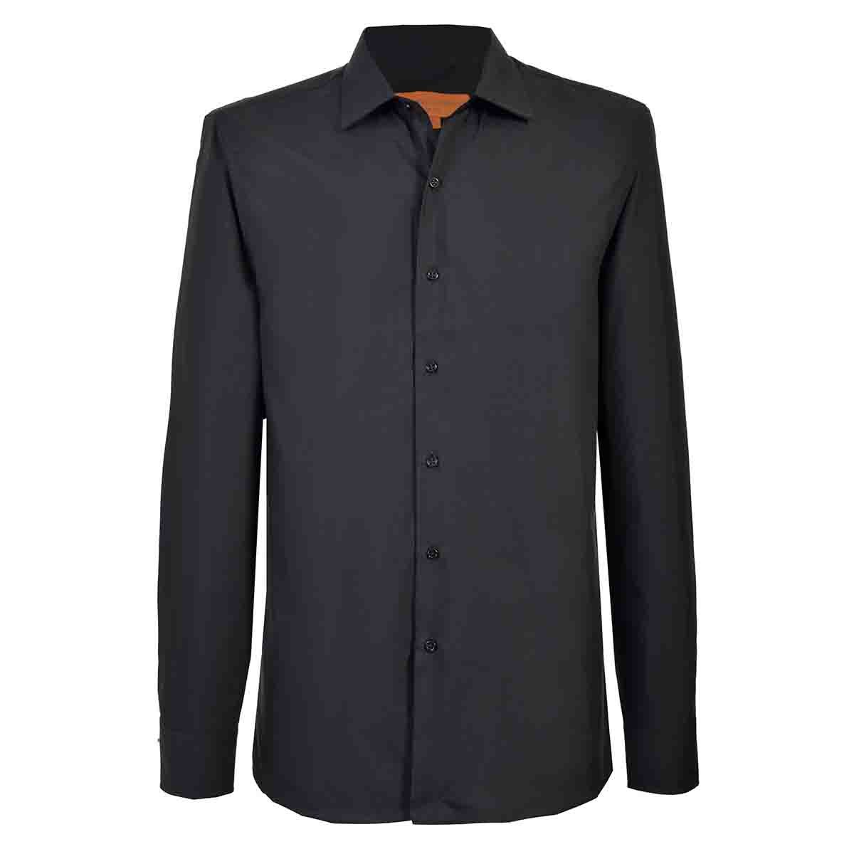 Camisa de Vestir Slim Fit Negra Carlo Corinto