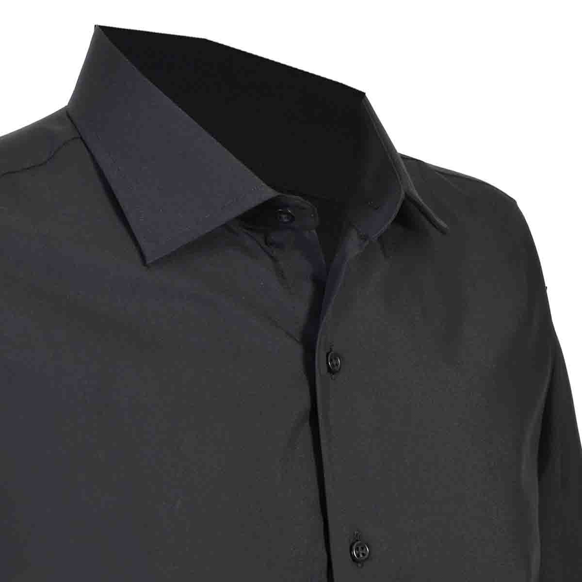 Camisa de Vestir Slim Fit Negra Carlo Corinto