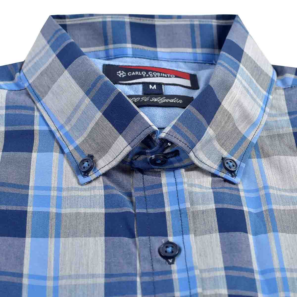 Camisa Casual Manga Corta Regular Figo Blue0 Carlo Corinto