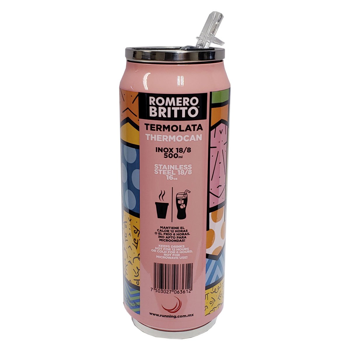 Vaso Lata Térmico Acero Inoxidable Romero Oso Britto 500 Ml