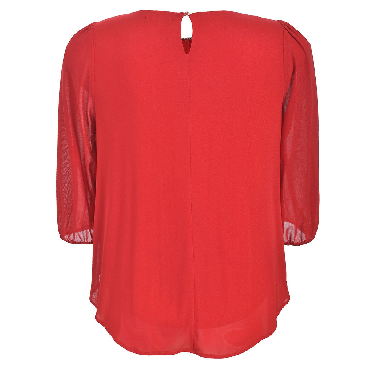 Blusa Manga 3/4 Bordado de Power Mesh Davinchy