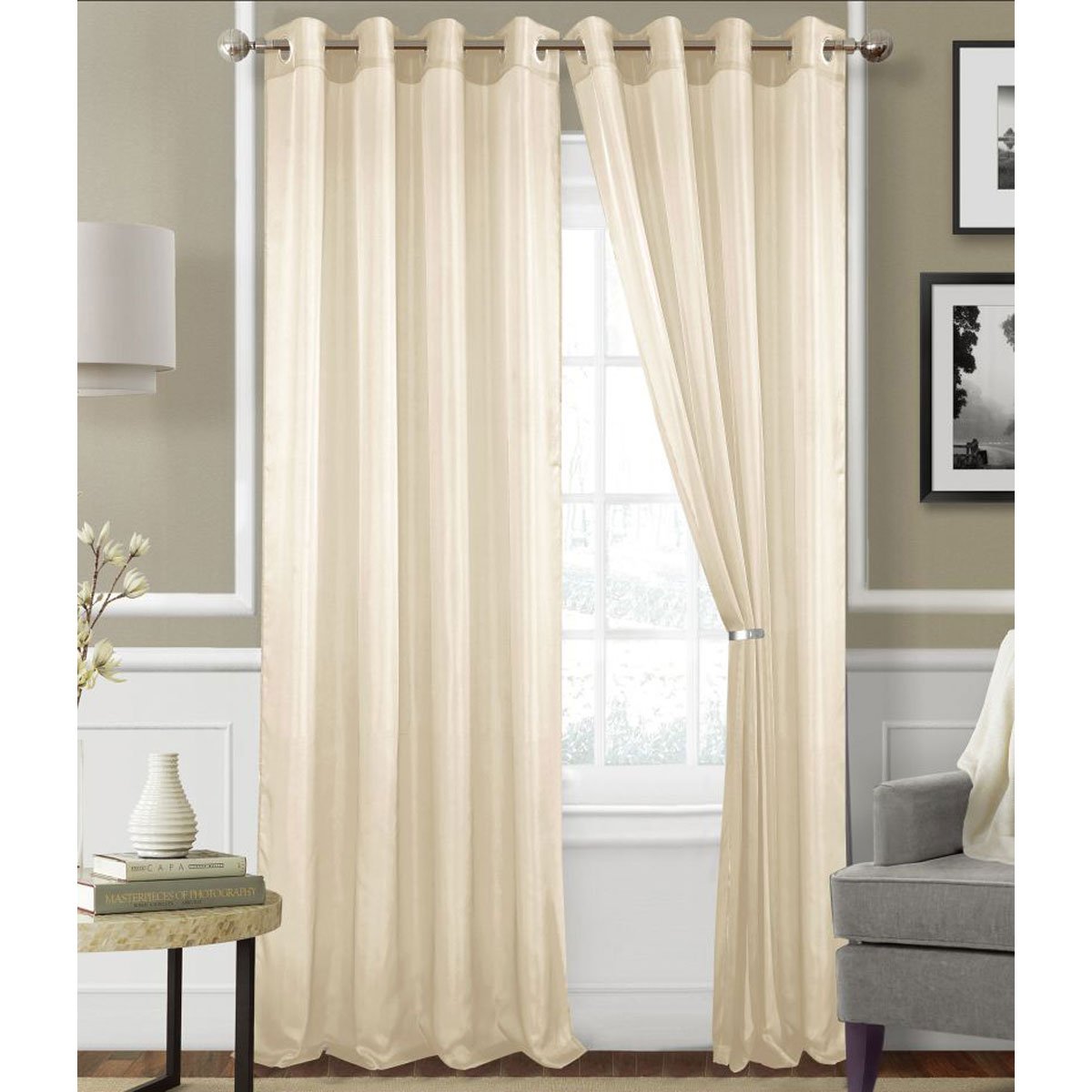 Cortina Un Panel 1.37X2.25 Ivory Arillo Tergal Chd Home