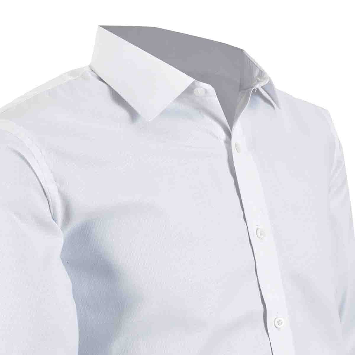 Camisa Slim Fit Blanco Semi Liso Carlo Corinto para Caballero