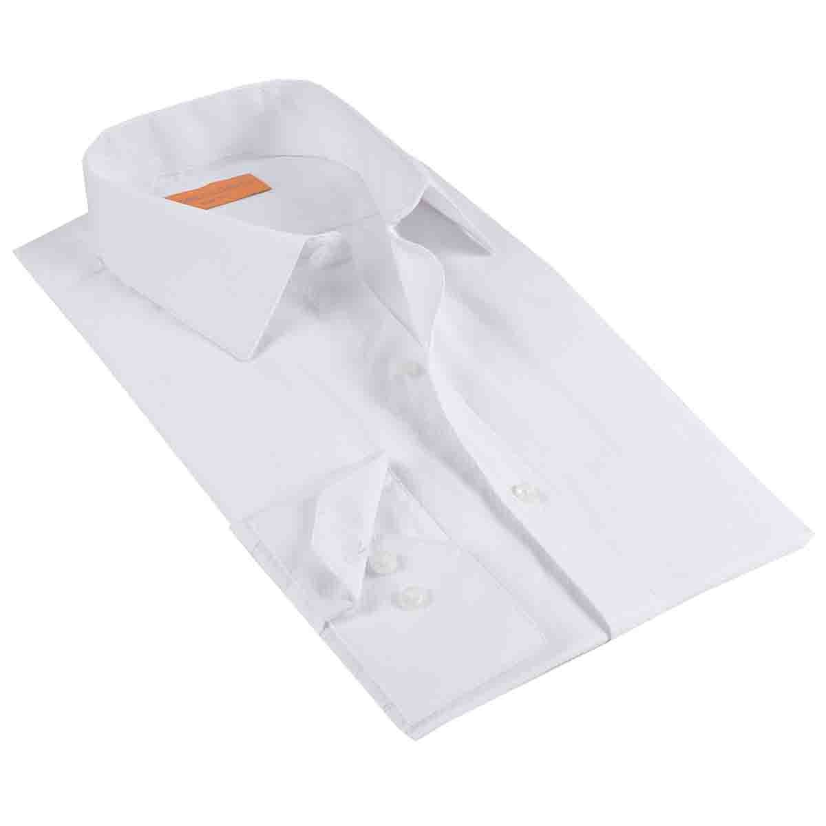 Camisa Slim Fit Blanco Semi Liso Carlo Corinto para Caballero