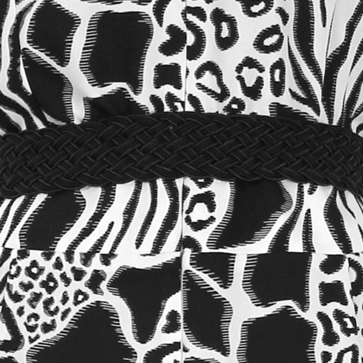 Jumpsuit Estampado Sin Manga Escote V con Cinturón Animal Print Elle