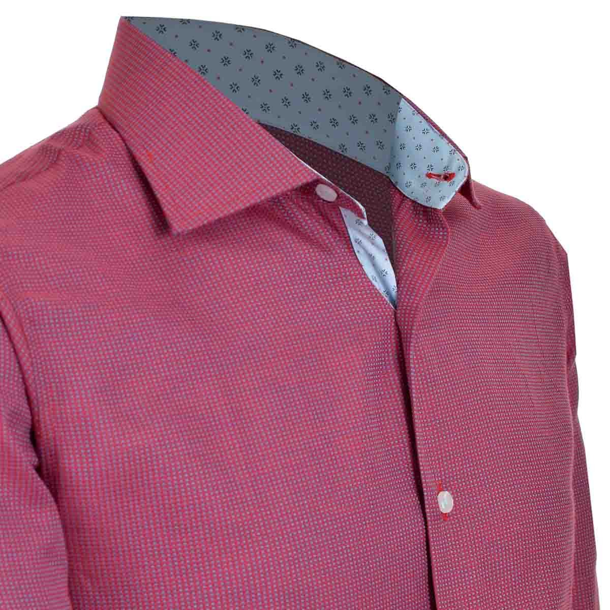 Camisa de Vestir Slim Fit Rojo Obscuro Secf-0719 Carlo Corinto para Caballero