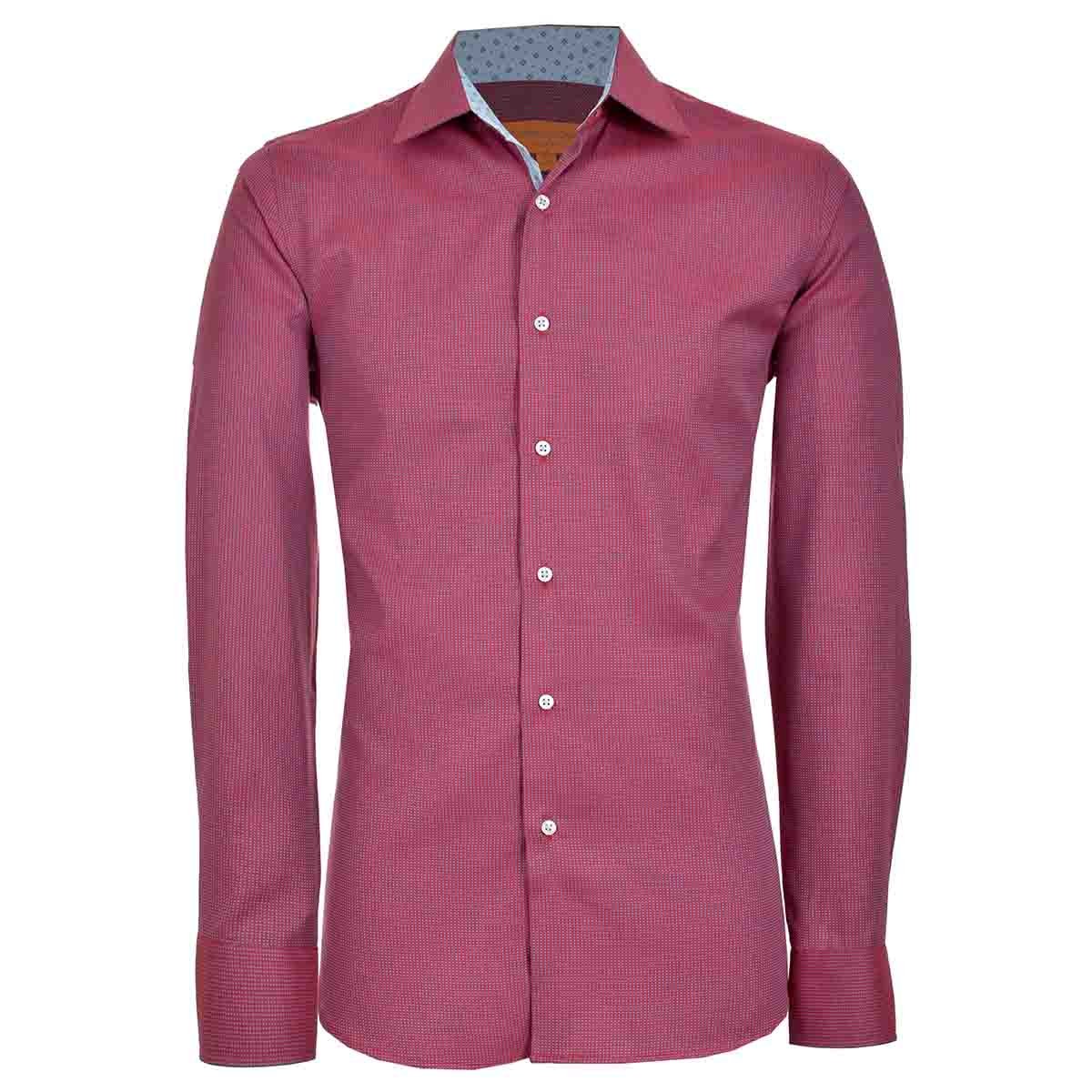 Camisa de Vestir Slim Fit Rojo Obscuro Secf-0719 Carlo Corinto para Caballero