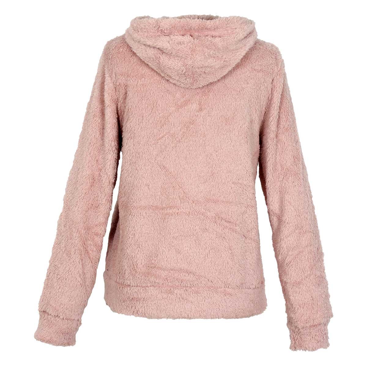 Chamarra Rosa Sherpa con Capucha, Pompones y Cierre Just By Basel