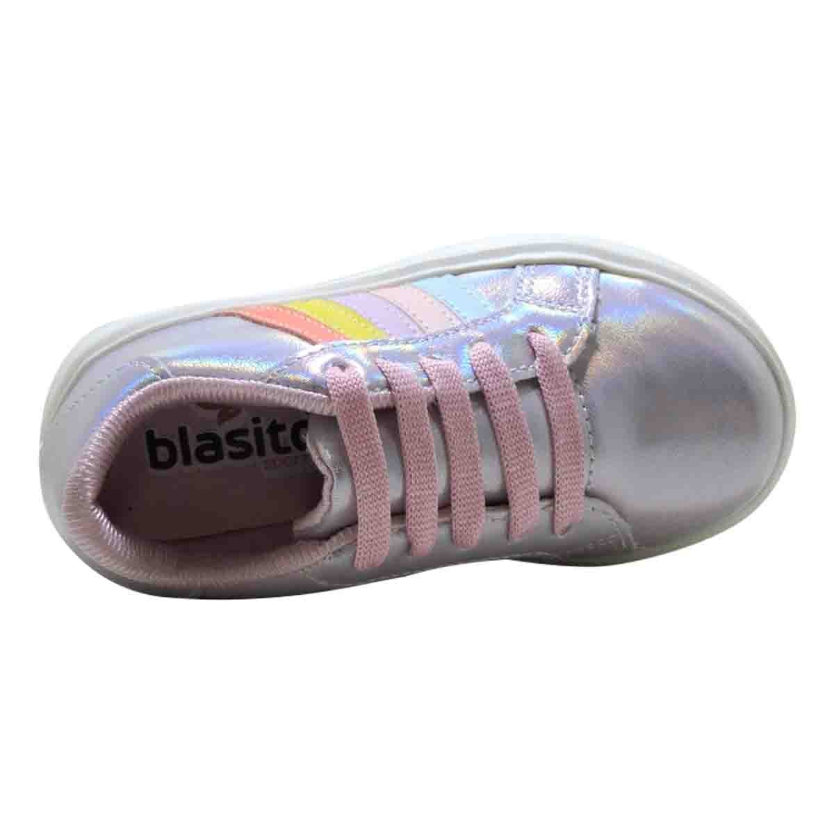Tenis Tornasol con Tiras Arcoiris 15-19 Morado Blasito 3040M para Ni&ntilde;a