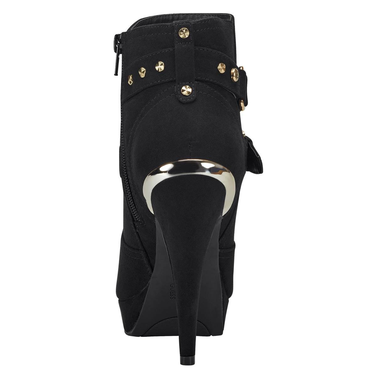 Botines con Aplicación Metálica Color Negro G By Guess