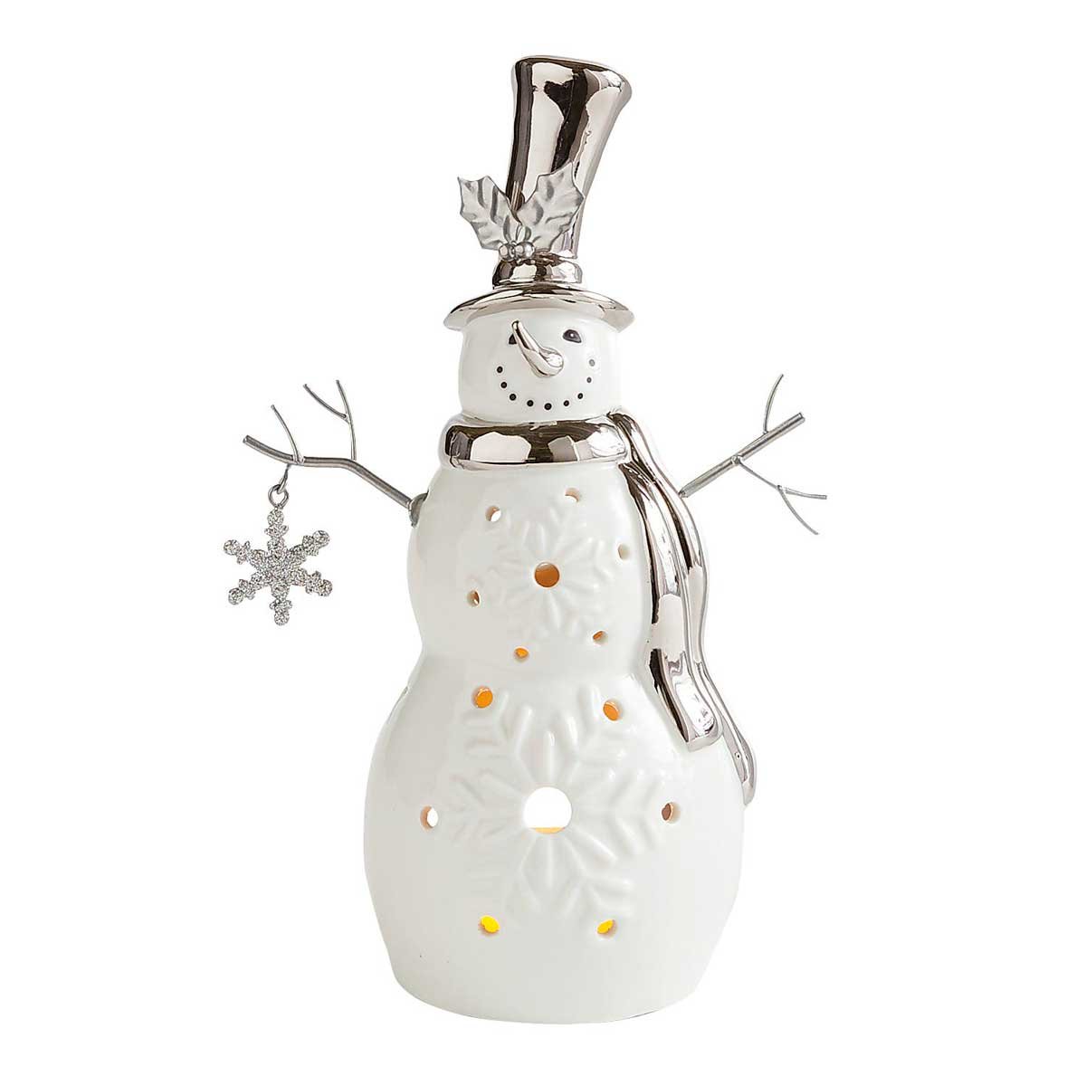 Candelero Silverwhite Snowman Pier 1 Imports