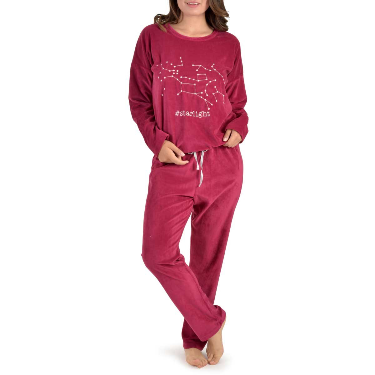 Pijama para Dama Velour Sudadera con Ajuste Creaciones Parisina