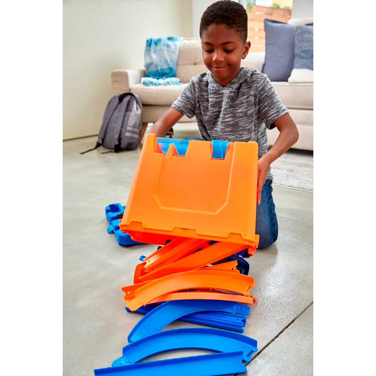 pista de carreras hot wheels track builder mega caja 3 en 1