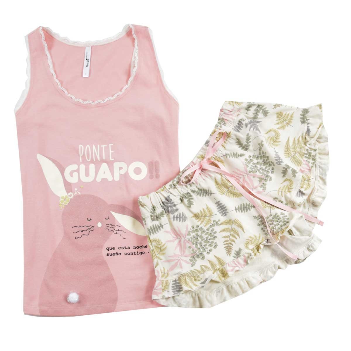 Pijama para Dama Top Conejo Guapo Y Short Sho Shi