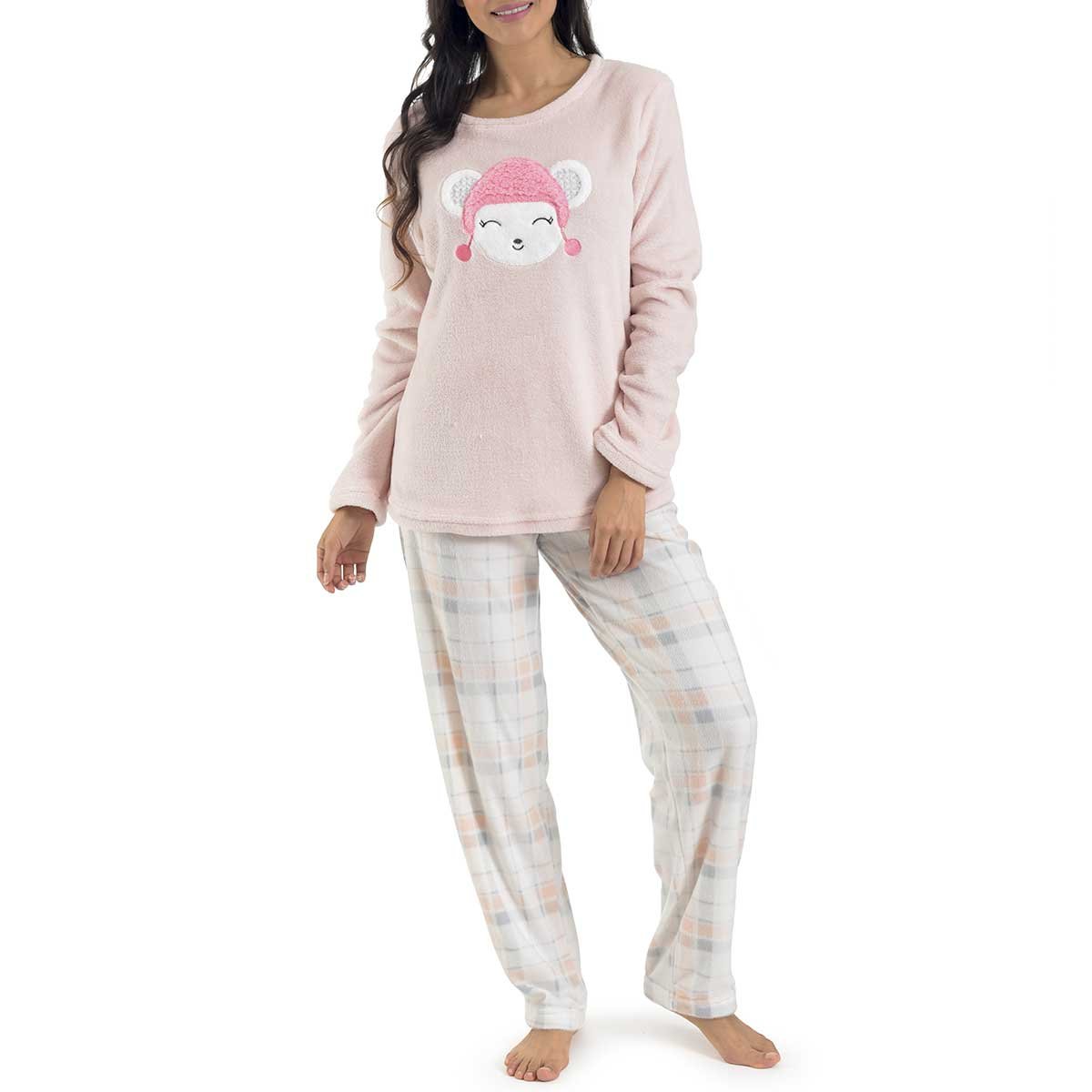 Pijama Flannel Playera Bordada Y Pantal&oacute;n la Nuit
