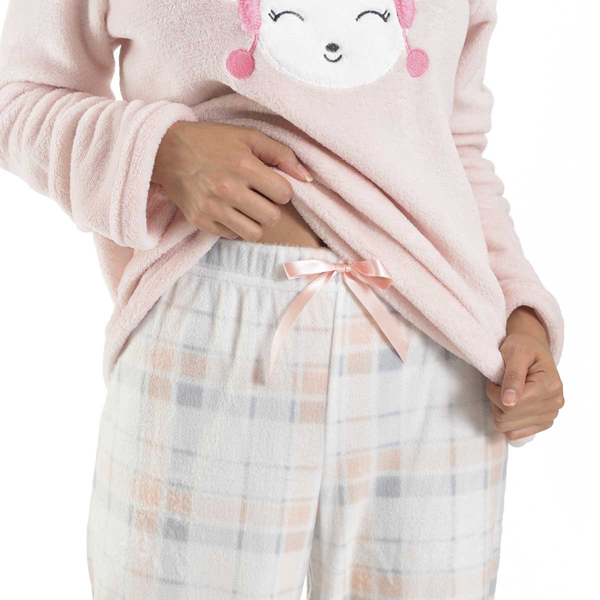 Pijama Flannel Playera Bordada Y Pantal&oacute;n la Nuit