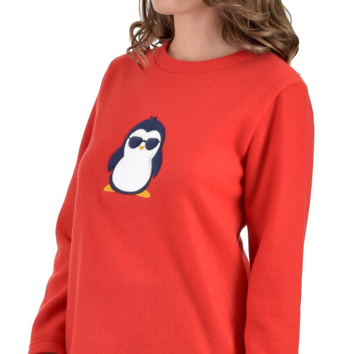 Pijama Polar con Bordado de Pingüino Thaiss