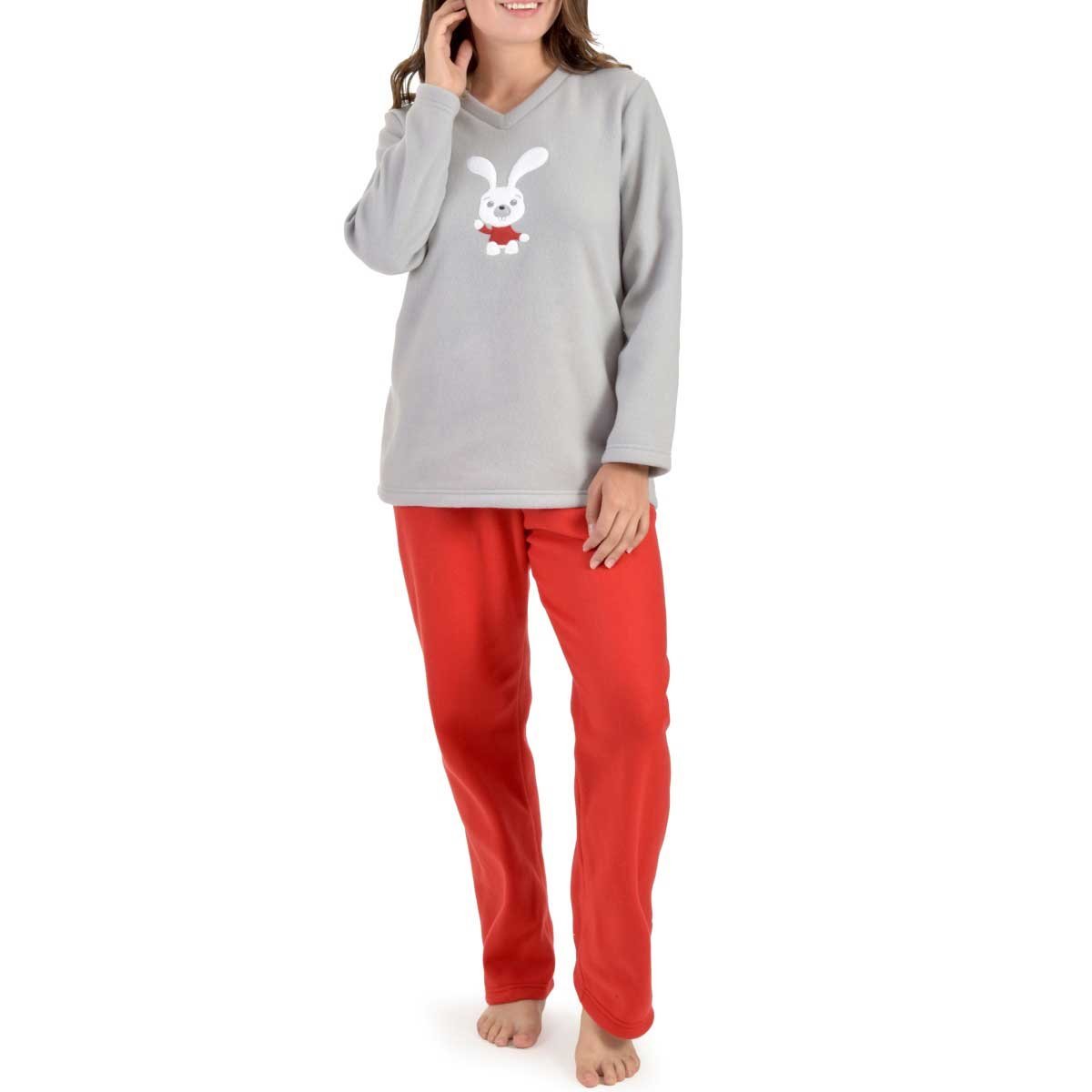 Pijama Polar Bordado de Conejo Thaiss