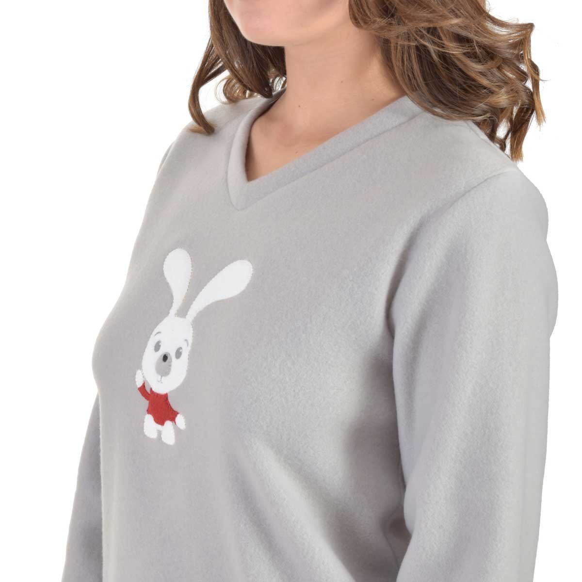 Pijama Polar Bordado de Conejo Thaiss