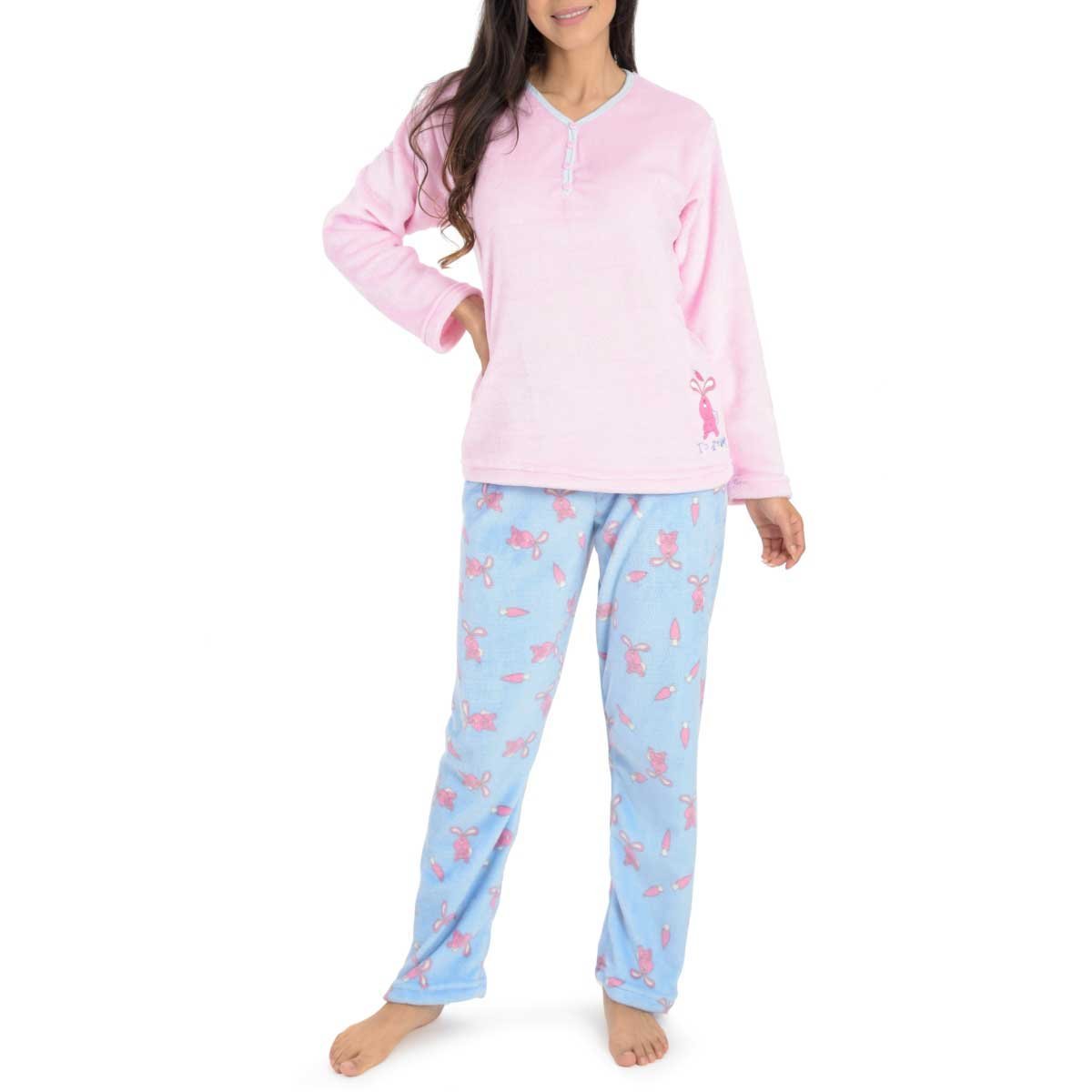 Pijama Flannel Estampada de Conejos Sugar &amp; Milk