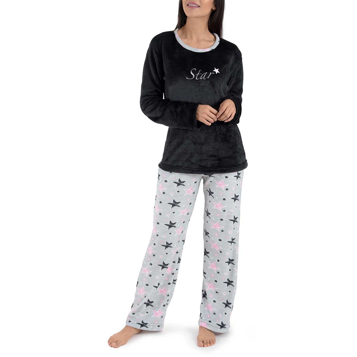 Pijama Flannel Sudadera Negra Isotoner