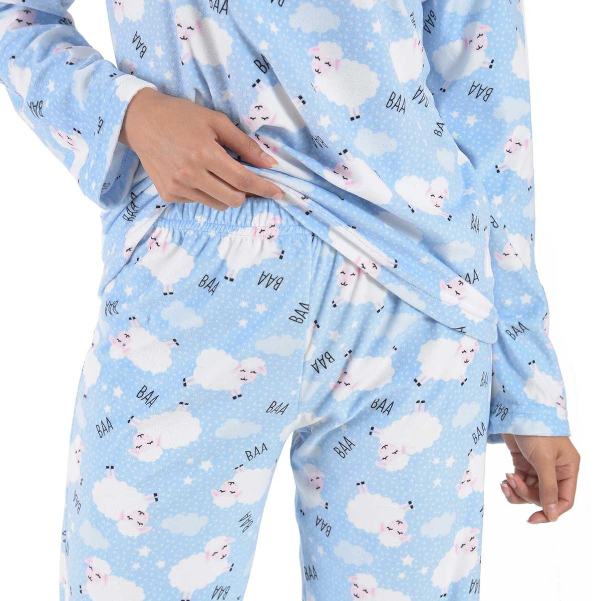 Pijama para Dama Fleece Estampado Baa Isotoner