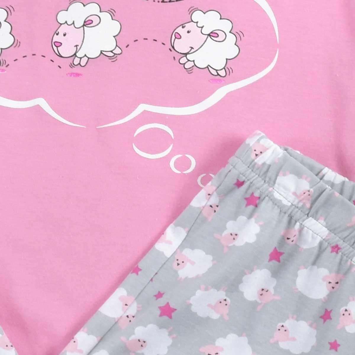 Pijama para Dama Chifon Playera Y Capri Estampado Borregos Isotoner