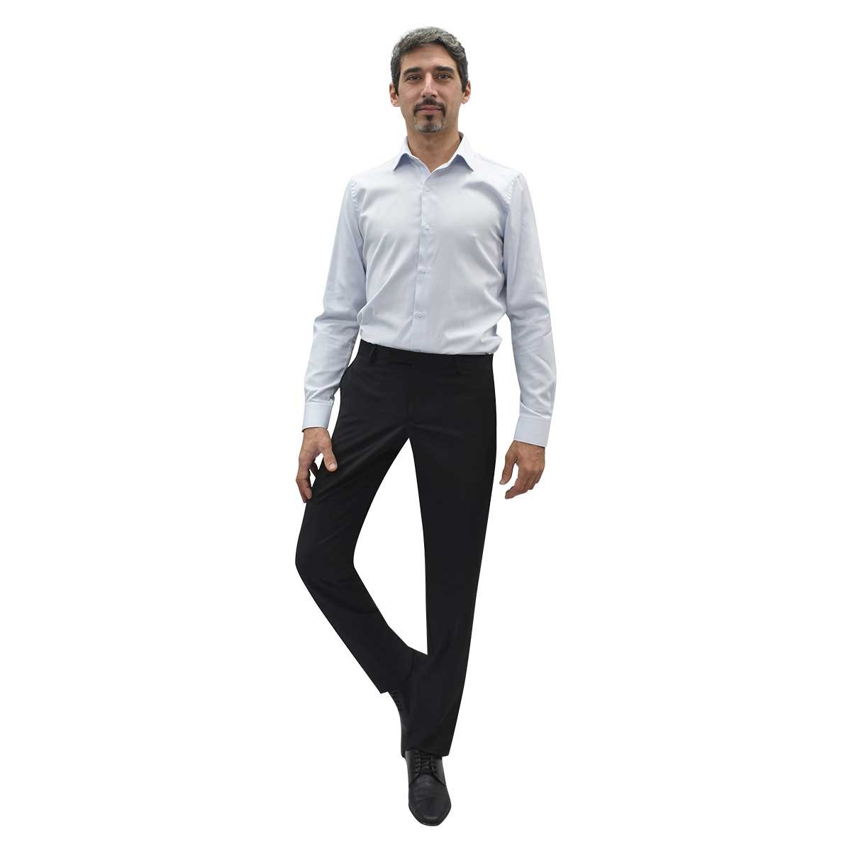 Camisa de Vestir Blanco Combinado Corte Ultra Slim Chaps para Caballero