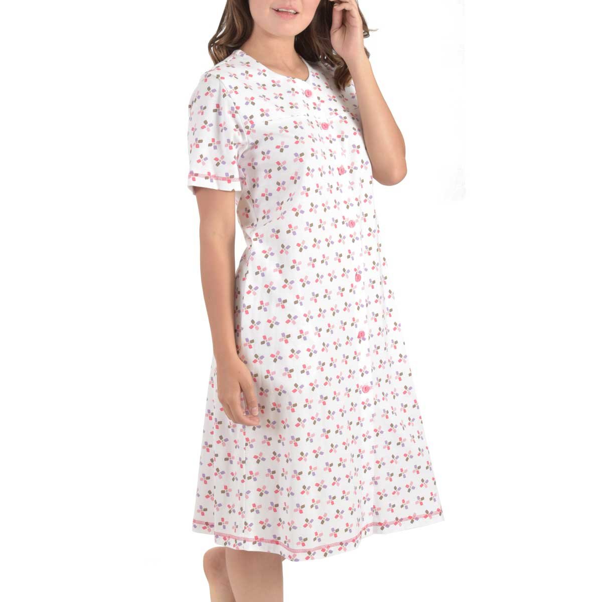 Bata Estampada Escote Redondo con Dobladillo Thaiss