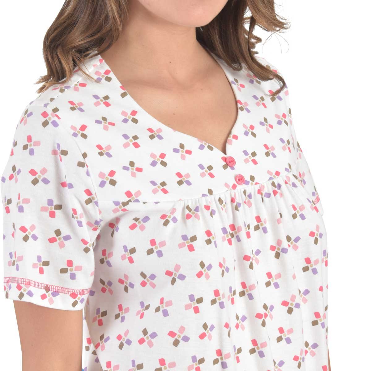 Camison Estampado Manga Corta con Plizado Thaiss