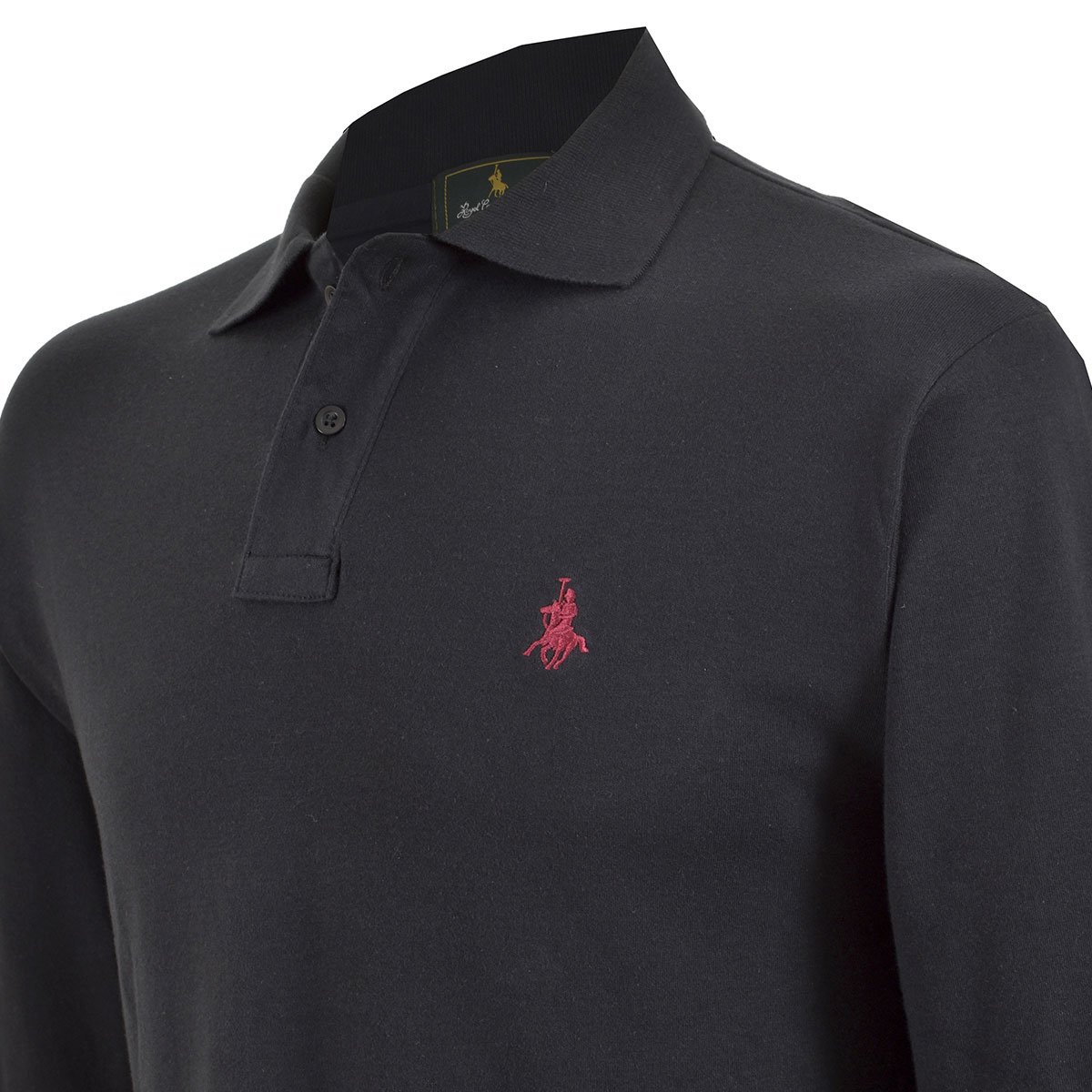 Playera Manga Larga Interlock Negro Polo Club para Caballero