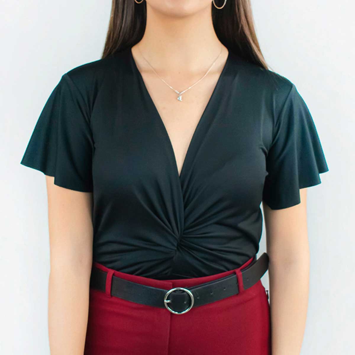 Body con Nudo Delantero Berenjena