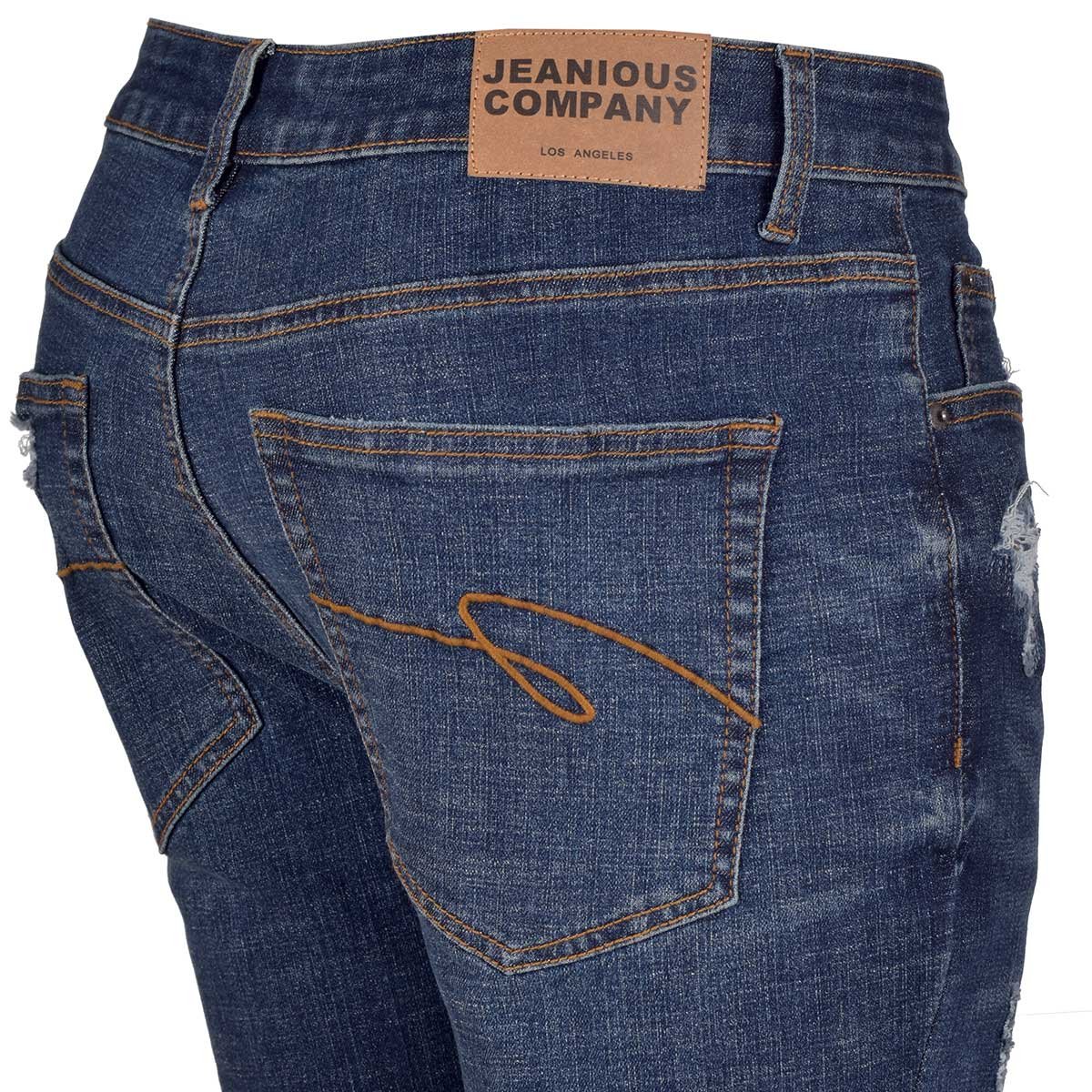 Jeans con Desgaste Corte Relaxed Fit Jeanious para Caballero