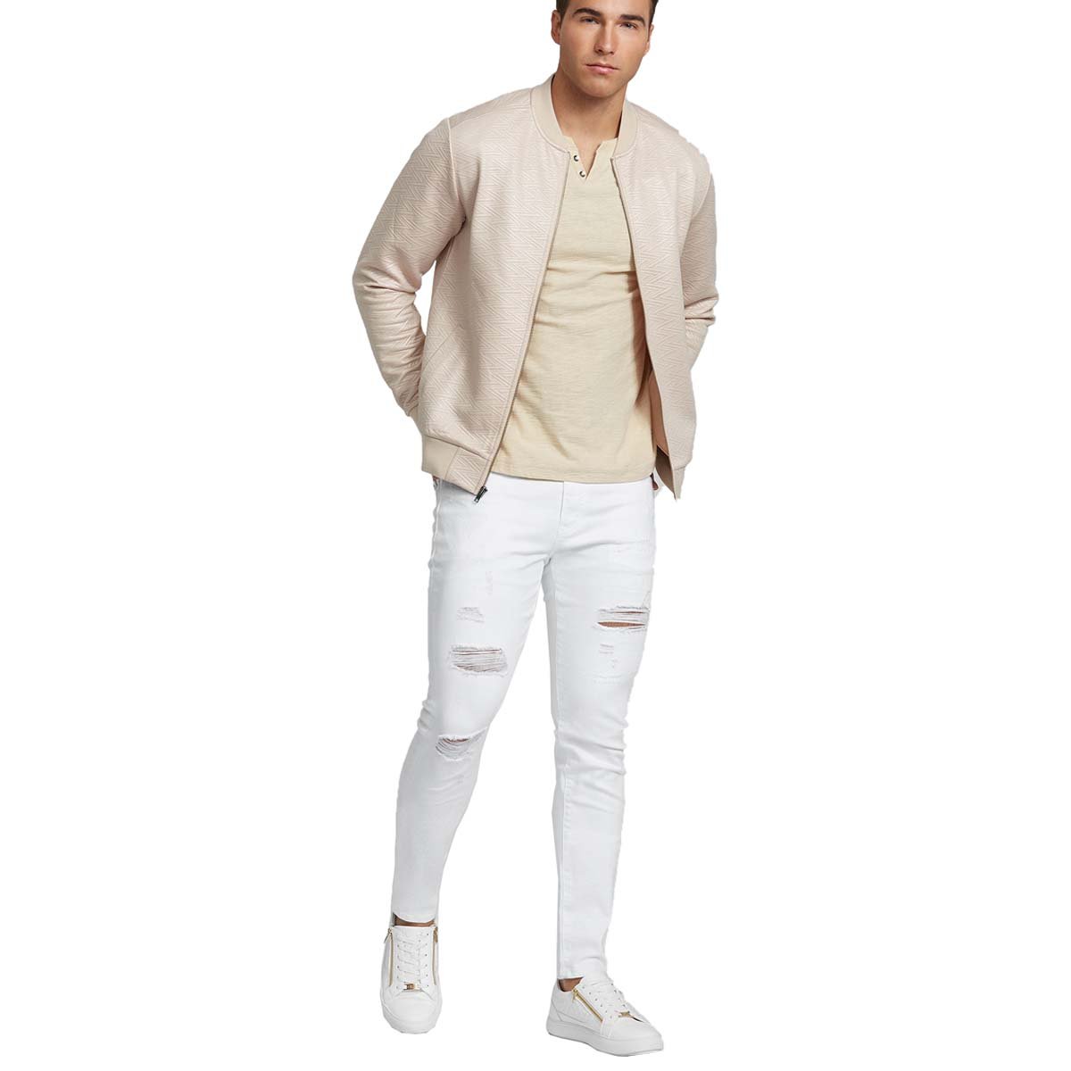 Chamarra Hueso Imitación Piel G By Guess para Caballero