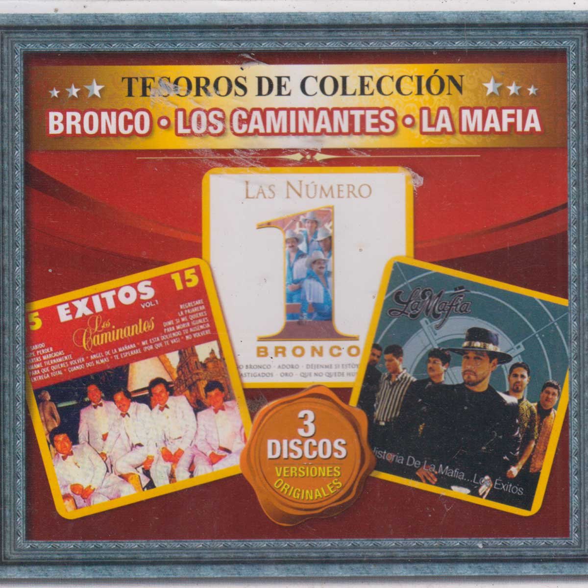 3 Cd´s Tesoros de Colección Bronco, los Caminantes, la Mafia