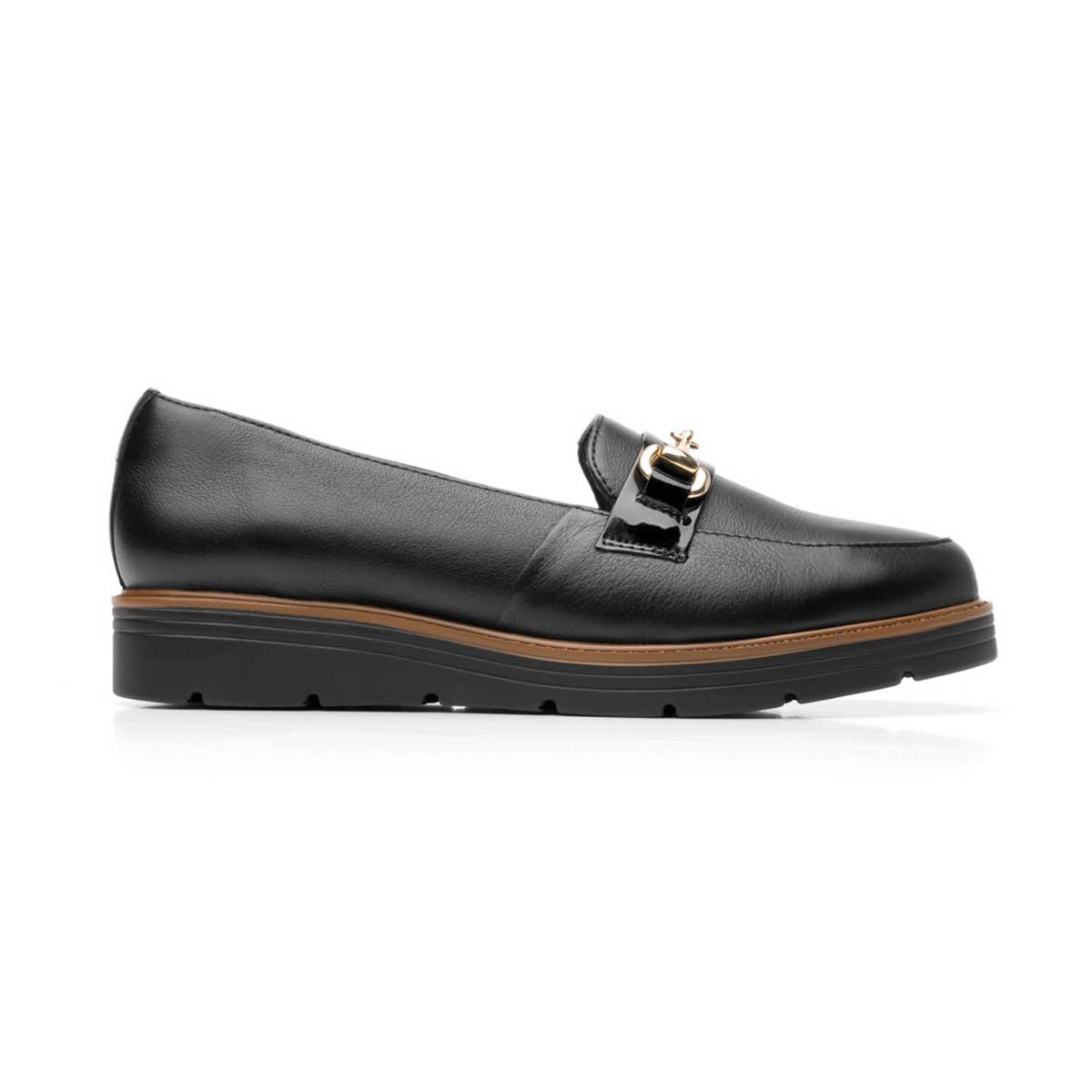 Mocasín Negro con Herraje Flexi