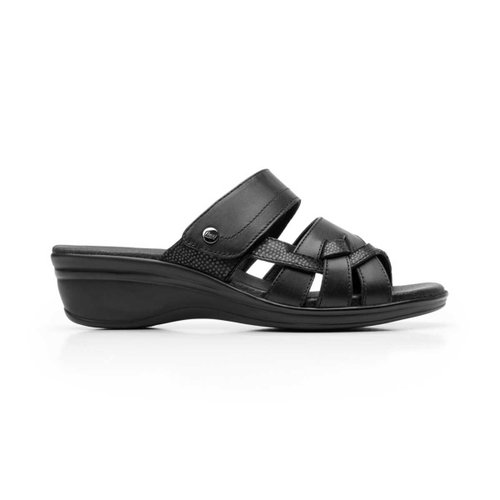 Sandalia Negra con Velcro Flexi