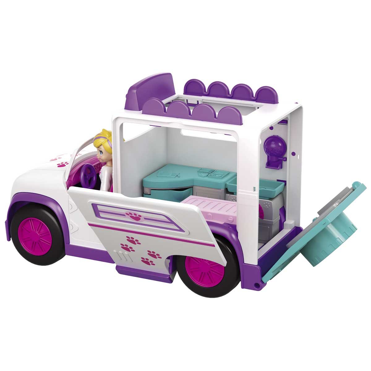 Polly Pocket! Hospital Móvil de Animalitos Mattel