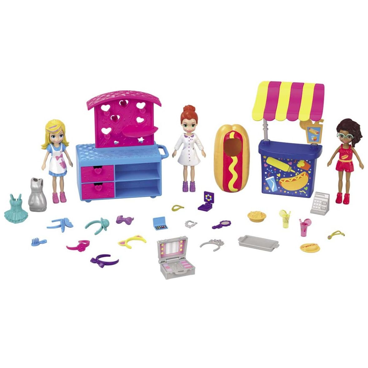 Polly Pocket! Carritos de Moda Y Snacks Mattel