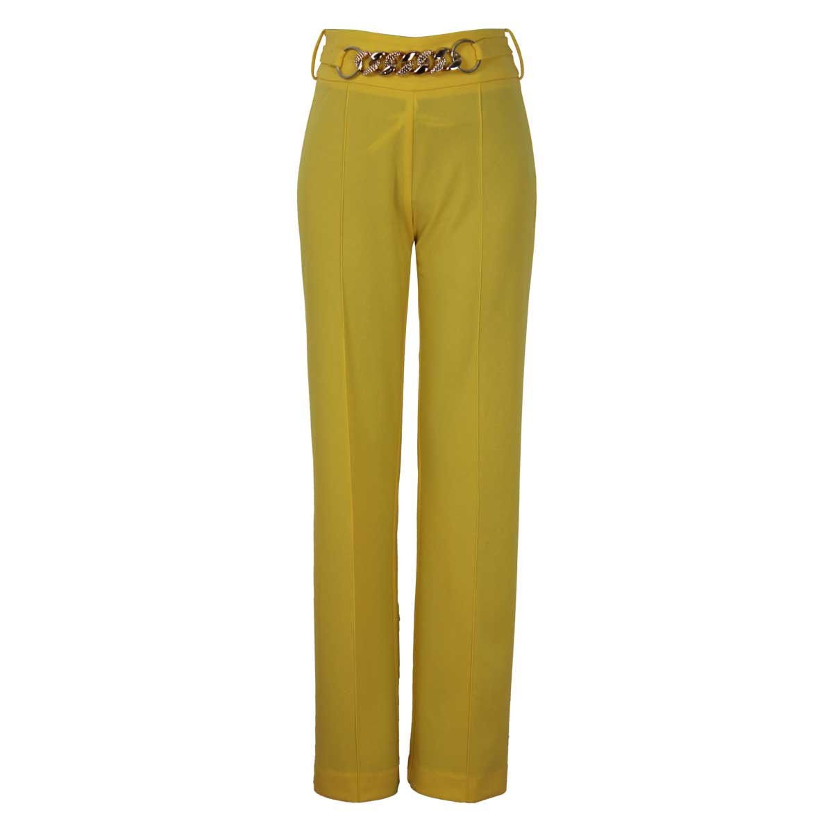 Pantalón Color Mostaza Corte Recto City Femme para Mujer