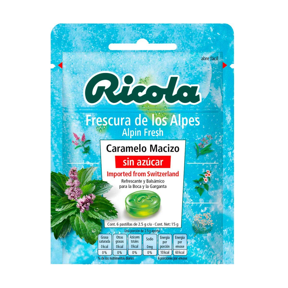 Ricola Alpin Fresh Sin Azucar 15G Ricola