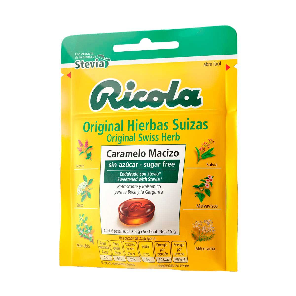 Ricola Original Hierbas Suizas Sin Azucar 15G Ricola