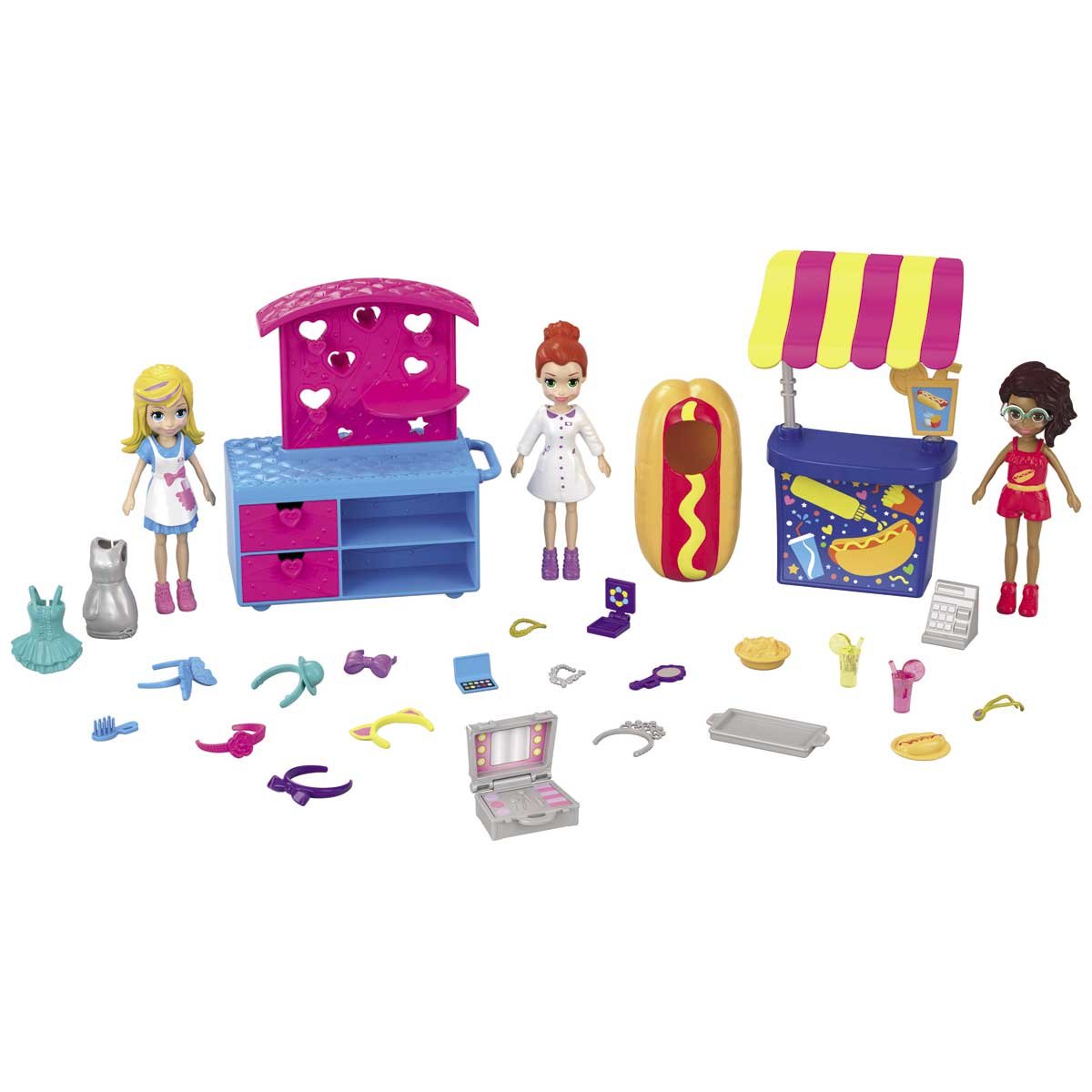 Polly Pocket! Carritos de Moda Y Snacks Mattel