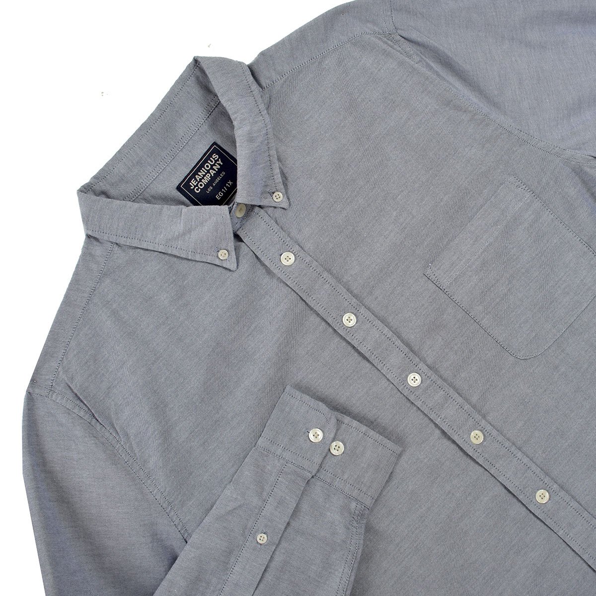 Camisa Gris Lisa Manga Larga Jeanious Plus para Caballero